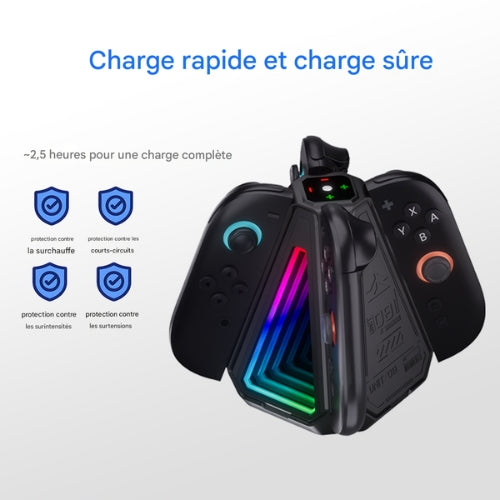 Station de chargement ChargeDock Nintendo Switch avec LED RGB