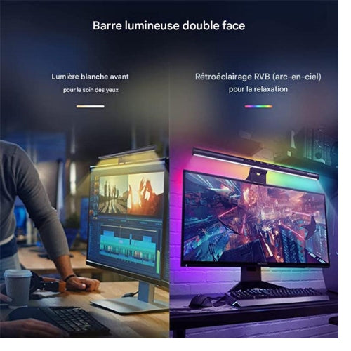 Barre LED RGB ScreenGlow pour écran PC gaming anti-reflet